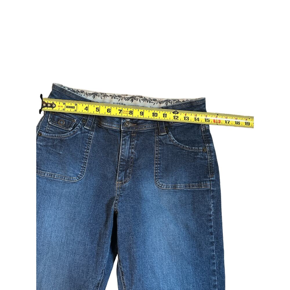 Riders Stretch Denim Blue Jeans Size 12 (32 M) Comfort No Gap Waistband - Picture 2 of 5